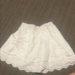 White Eyelet Hem Skirt